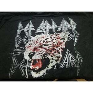 Def Leppard Short Sleeve Graphic Print Shirt Black Mens Adult XXL 2XL‎